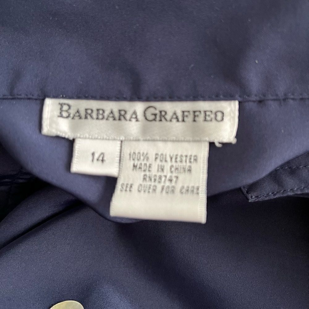 Barbara Graffeo Button Front Short Sleeve Navy size 14. - Picture 4 of 5